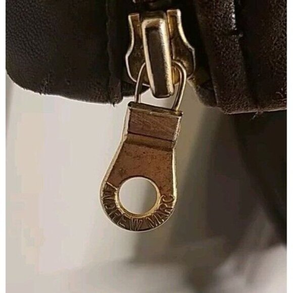 Andrew Marc Addition Women Brown Bomber Leather Jacket Faux Fur Collar Small VTG - Picture 6 of 16